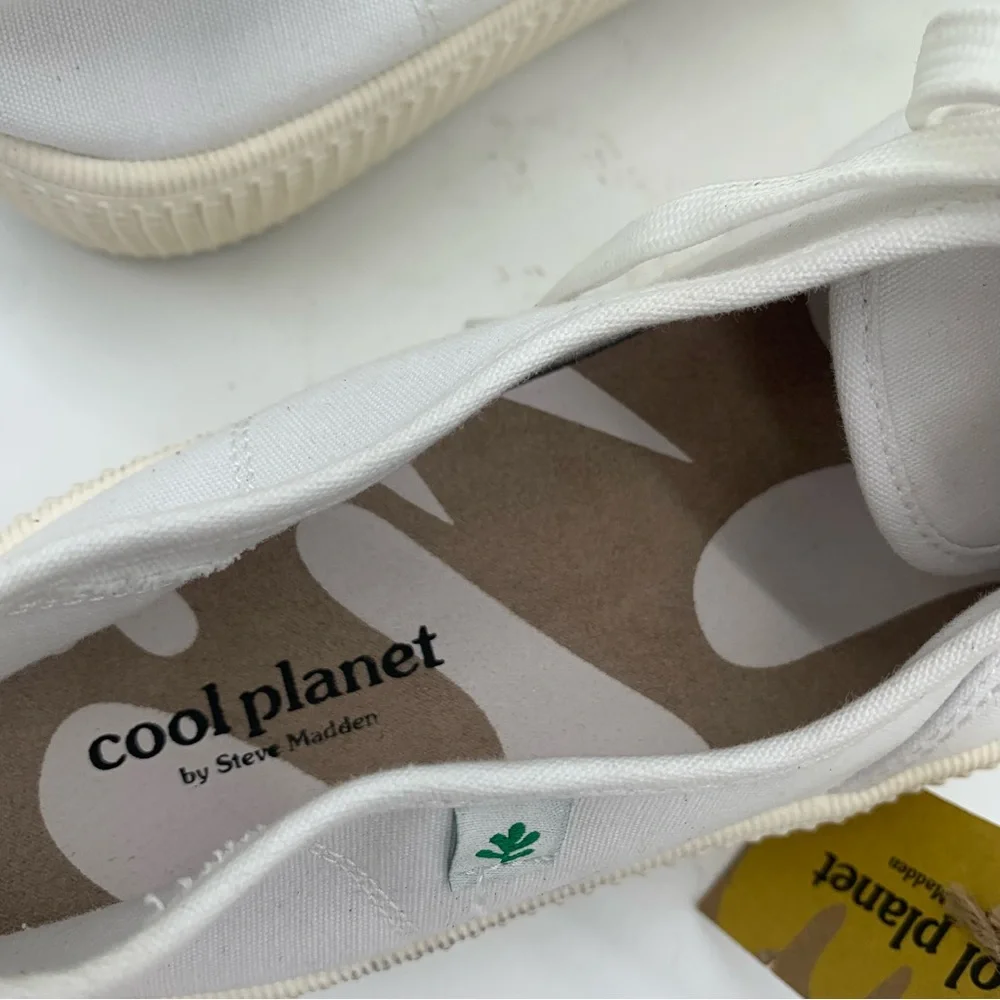 Cool Planet by Steve Madden White Shoes Stream Flatform Lace-up‎ Canvas 10 7003.
